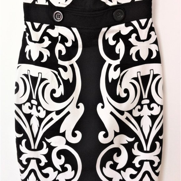 LONDON TIMES PETITES BLACK & WHITE PRINTED DRESS, 8P - Picture 3 of 7